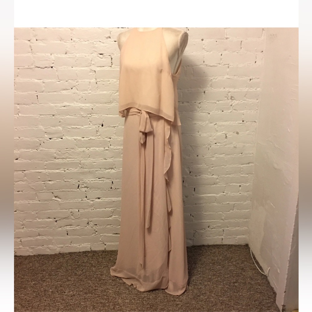 BHLDN Donna Morgan ruffle skirt set maxi pink size 8